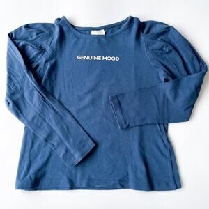 Girls Zara Navy Genuine Mood Long Sleeve Tee Size 7